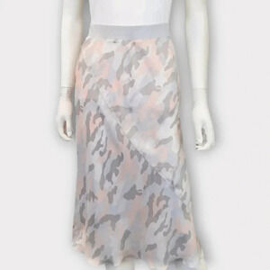 ATM Anthony Thomas Melillo Womens Midi Skirt Size XS Silk Camo Print